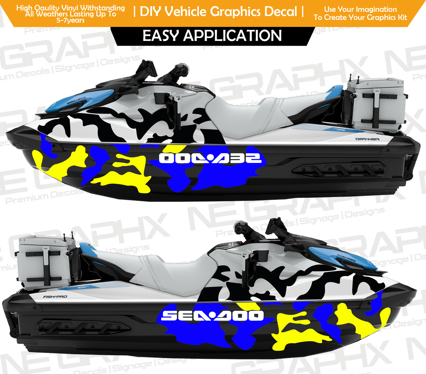 Universal Tri-Camo Jet-Ski Side Decals