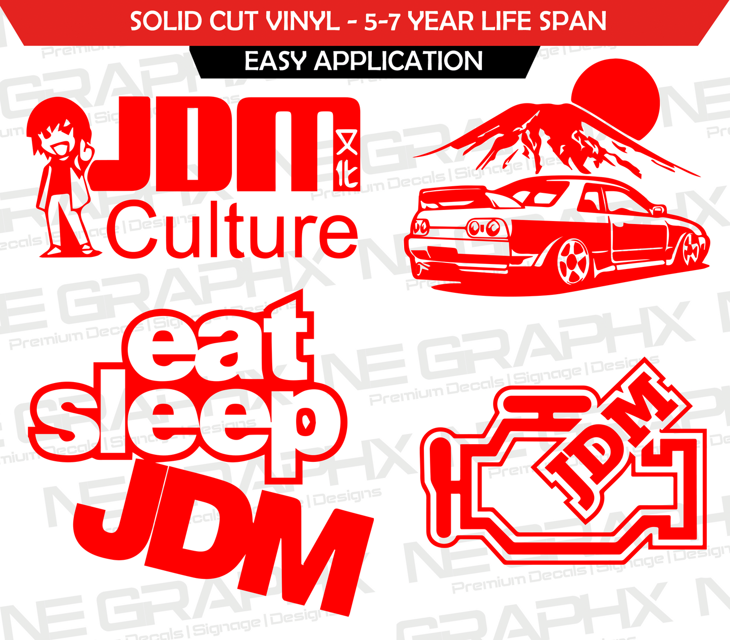 JDM Decal Sticker Pack 4x