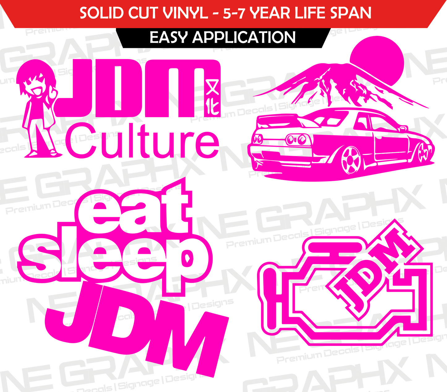 JDM Decal Sticker Pack 4x