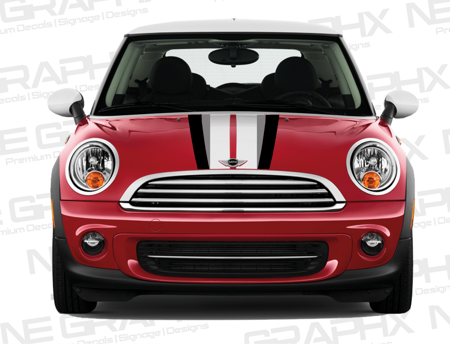 Mini Cooper Tri-Colour Union Jack Bonnet Stripes