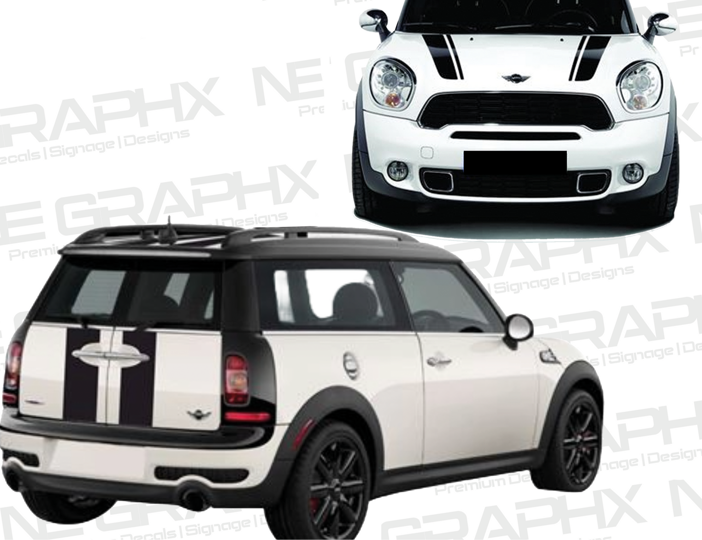 Mini Cooper Clubman Bonnet, Roof & Rear Stripes 2.0