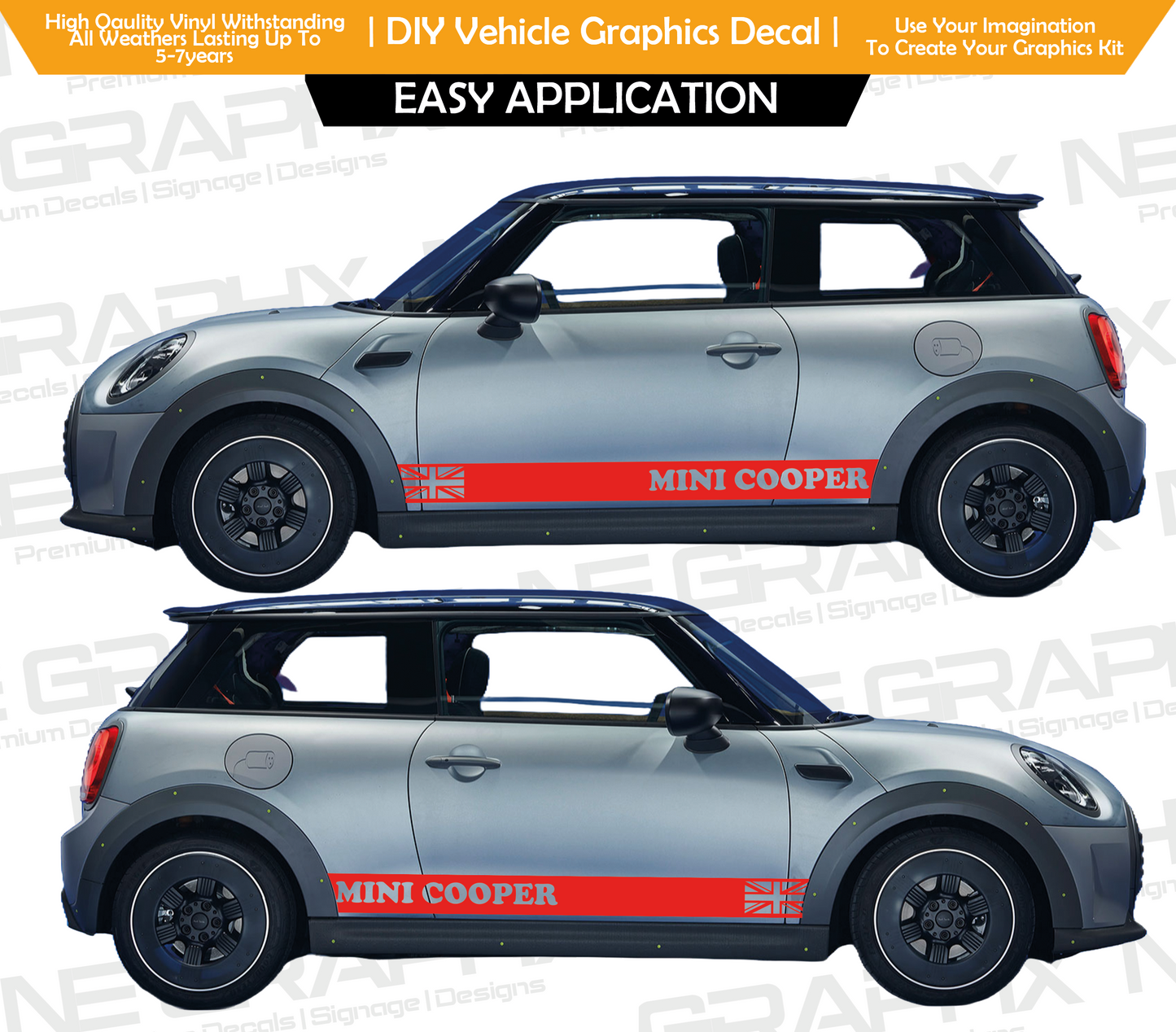 Mini Cooper x Union Jack Side Door Decals