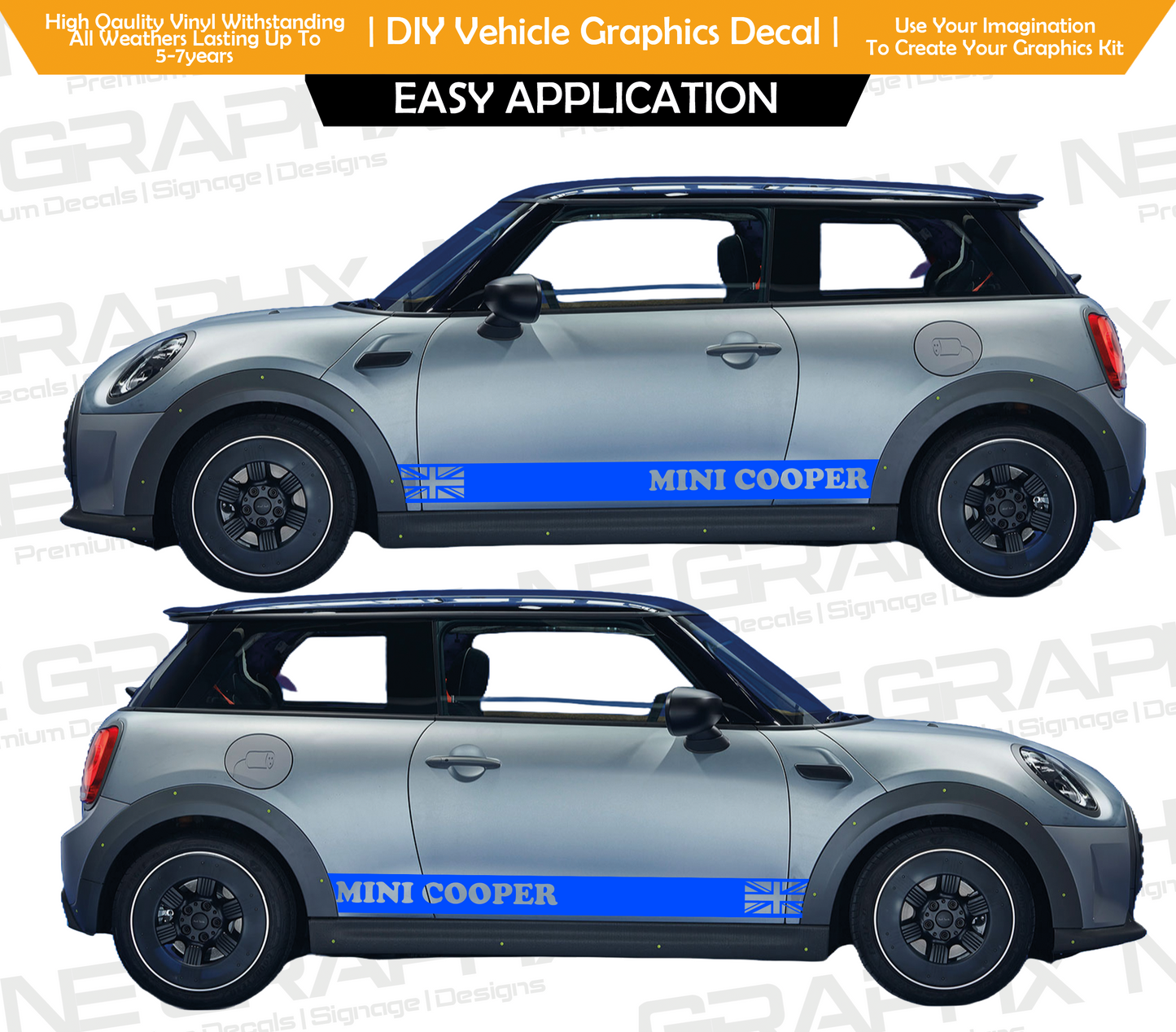 Mini Cooper F56 Union Jack Side Stripes