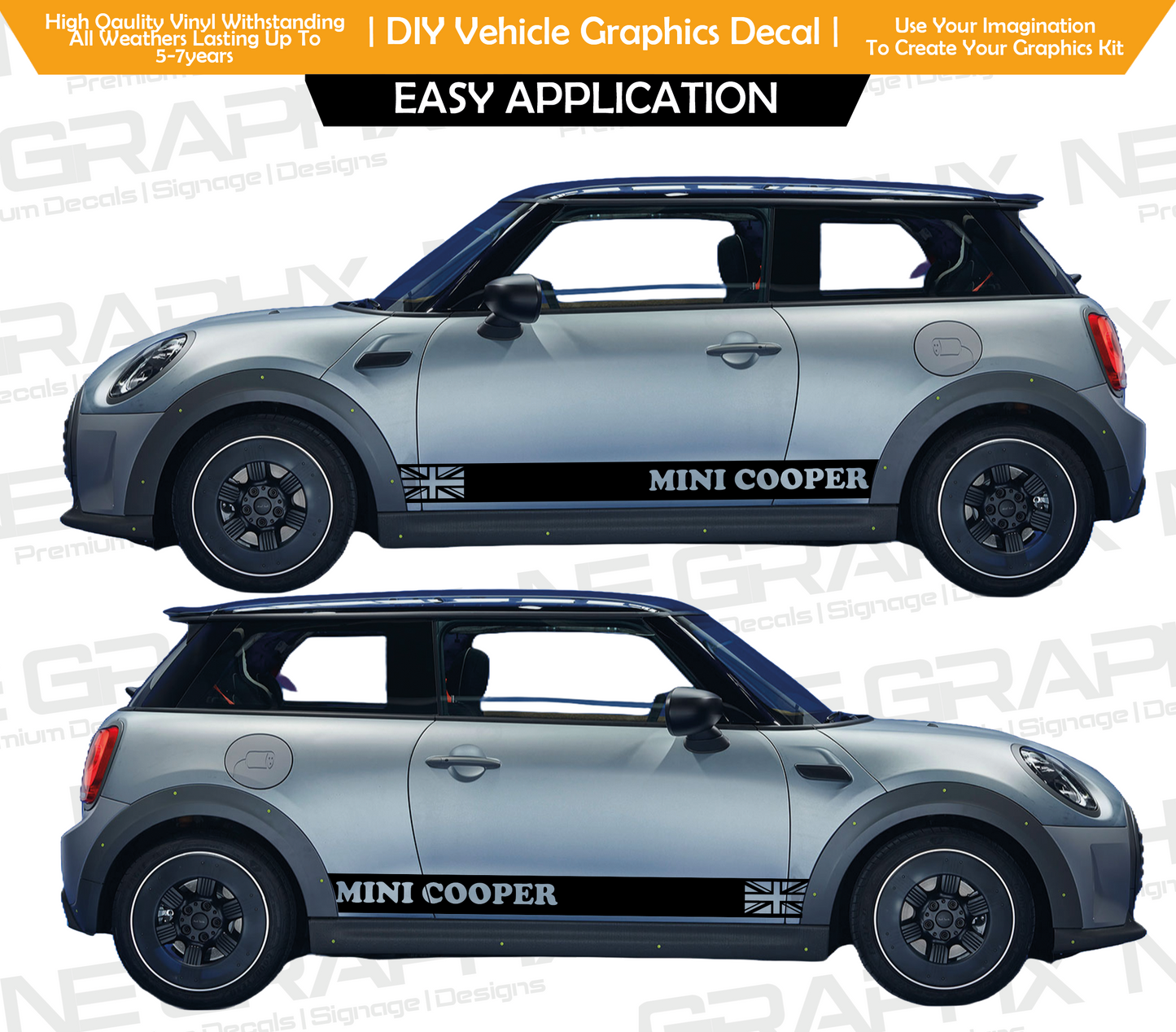 Mini Cooper x Union Jack Side Door Decals