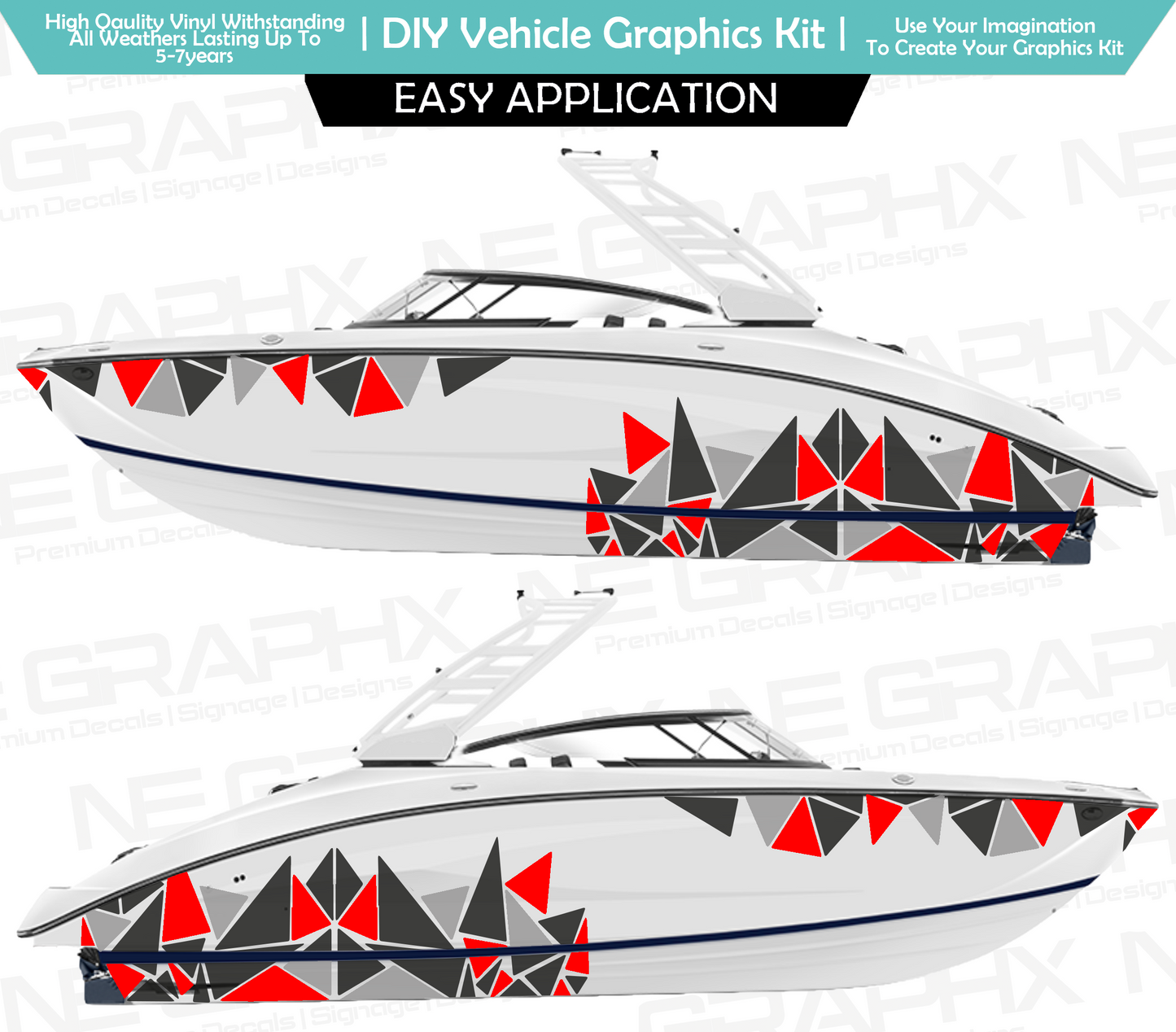 Geometric Speed Boat Decal