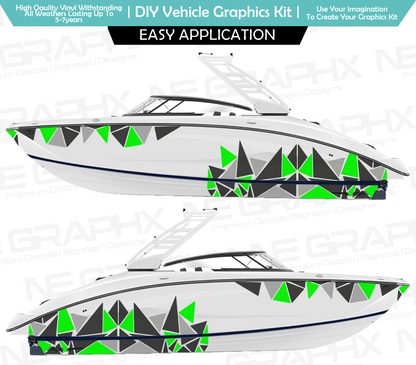 Geometric Speed Boat Decal