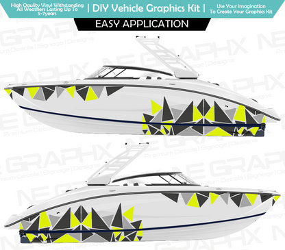 Geometric Speed Boat Decal