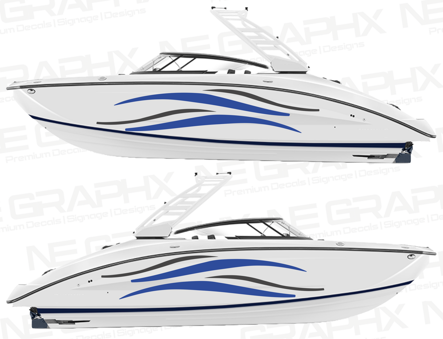 Speed Boat Waves 2.0 Side Decal Sticker