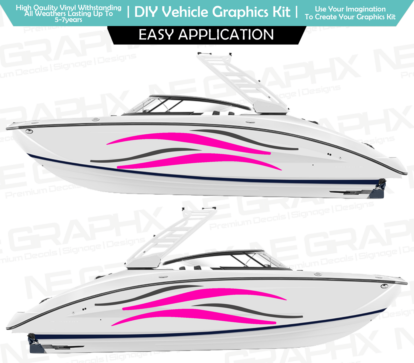 Speed Boat Waves 2.0 Side Decal Sticker