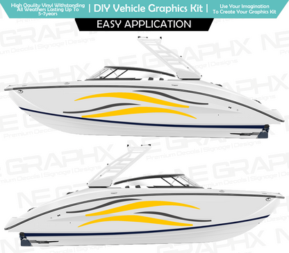 Speed Boat Waves 2.0 Side Decal Sticker