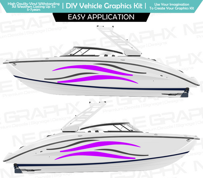 Speed Boat Waves 2.0 Side Decal Sticker