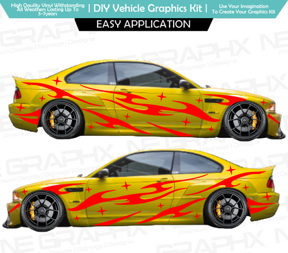 Universal Flame & Star Decal Kit