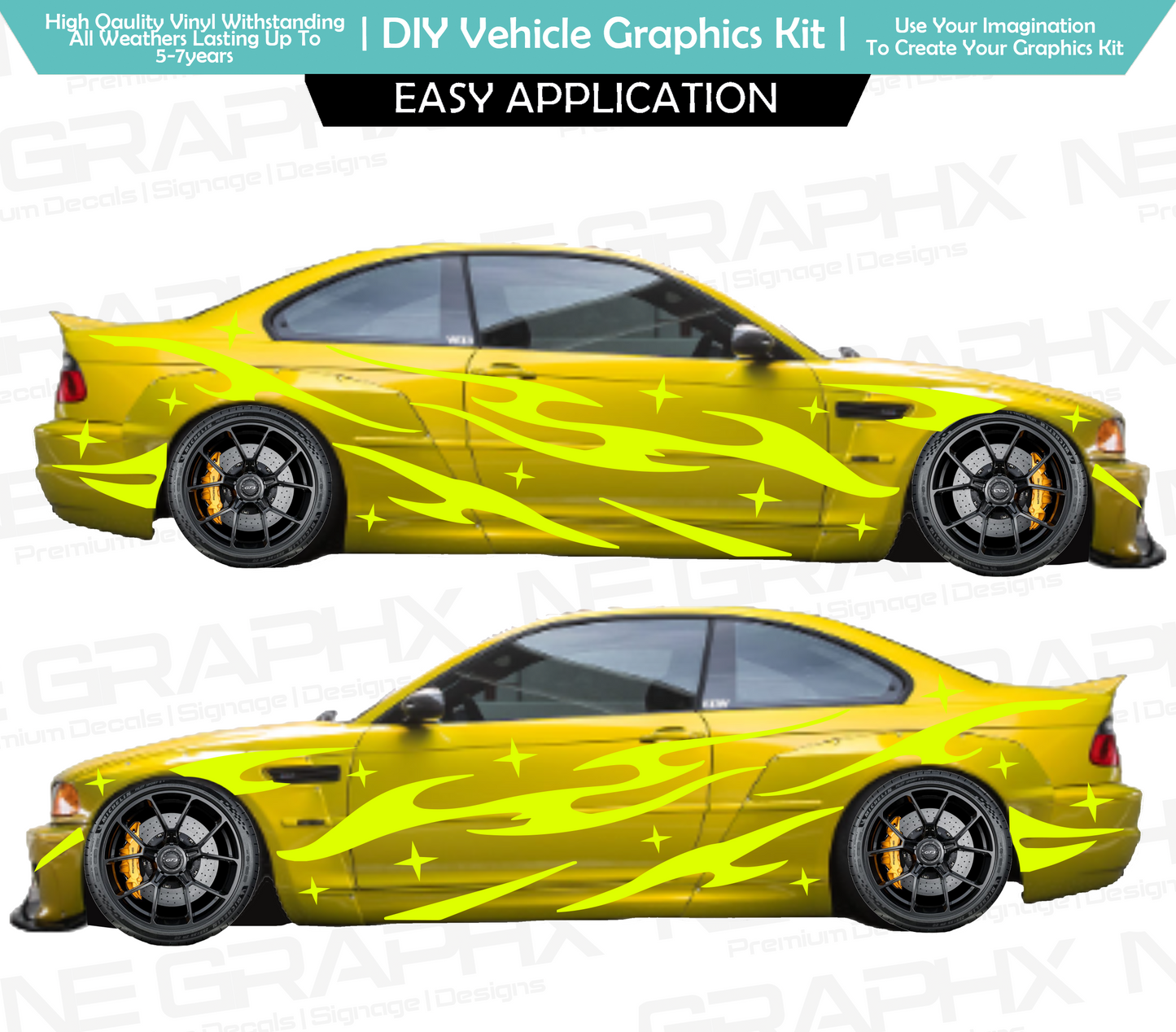 Universal Flame & Star Decal Kit