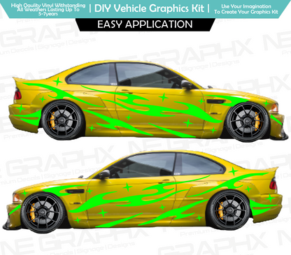 Universal Flame & Star Decal Kit