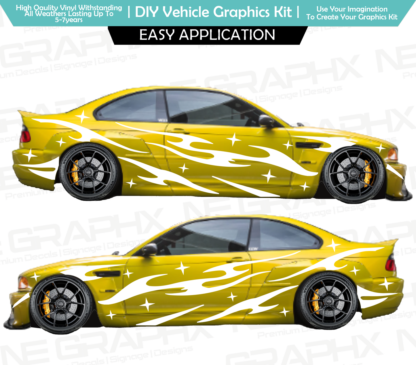 Universal Flame & Star Decal Kit