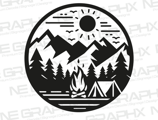 Mountain Range Motorhome/Campervan Decal 14.5cm