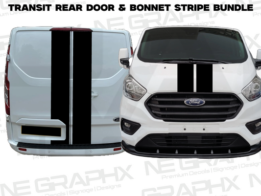 Ford Transit Custom Rear Door + Bonnet Stripes