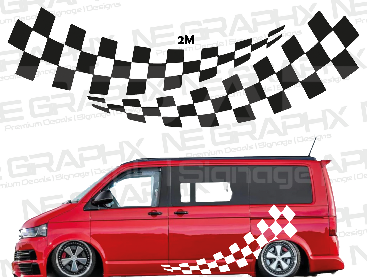 Universal Van Racing Swoosh Flag Decal