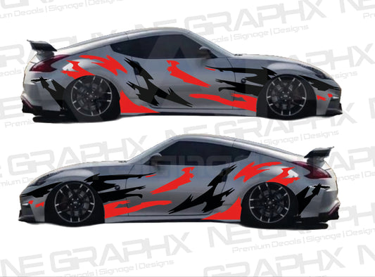 Universal Fire Tribal Racing Decal Kit