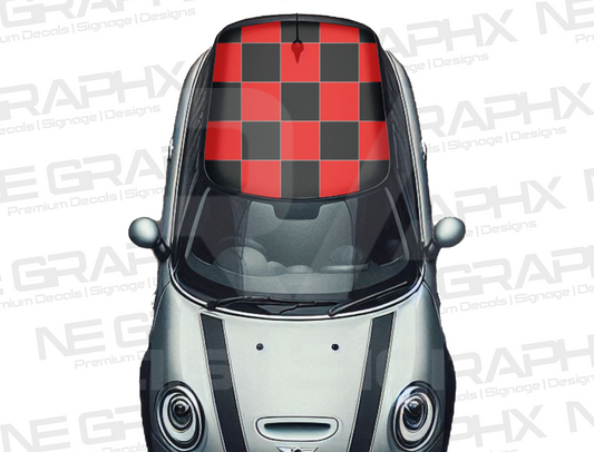 Mini Cooper Two Tone Checkered Roof Pattern