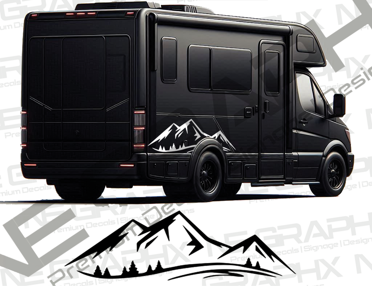 Campervan/Motorhome Mountain Decal