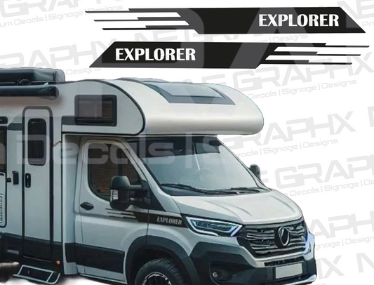 Universal Campervan ''Explorer'' Side Wing Decals