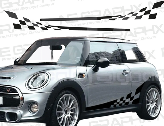 Mini Cooper Racing Flag Side Stripes