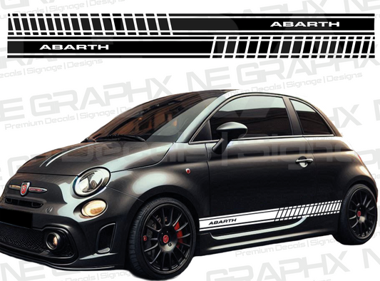 Fiat 500 Abarth Stuttered Side Stripe Decals