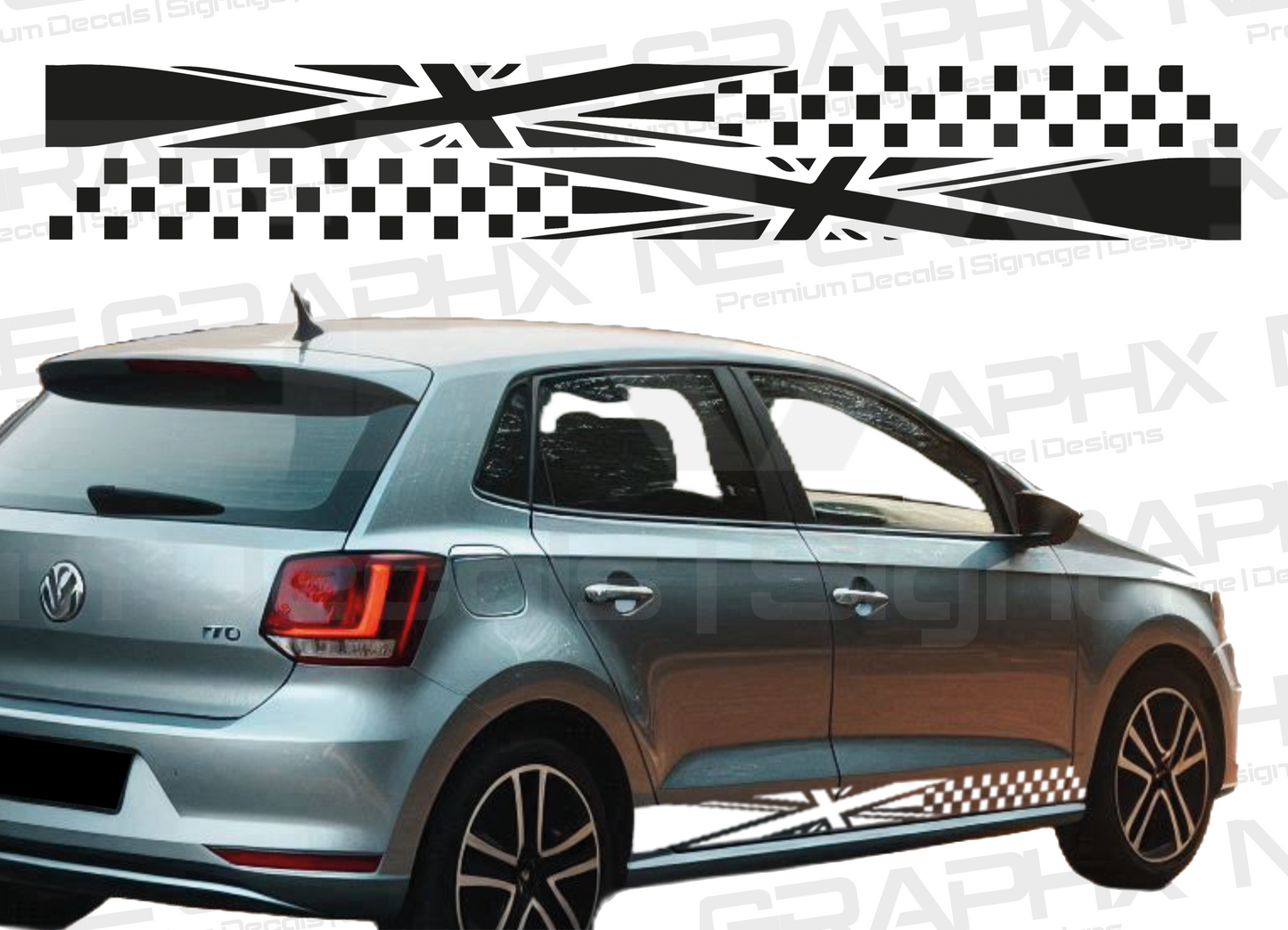 Volkswagen Polo Union Jack Side Stripe Decals