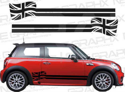 Mini Cooper Union Jack Side Stripes