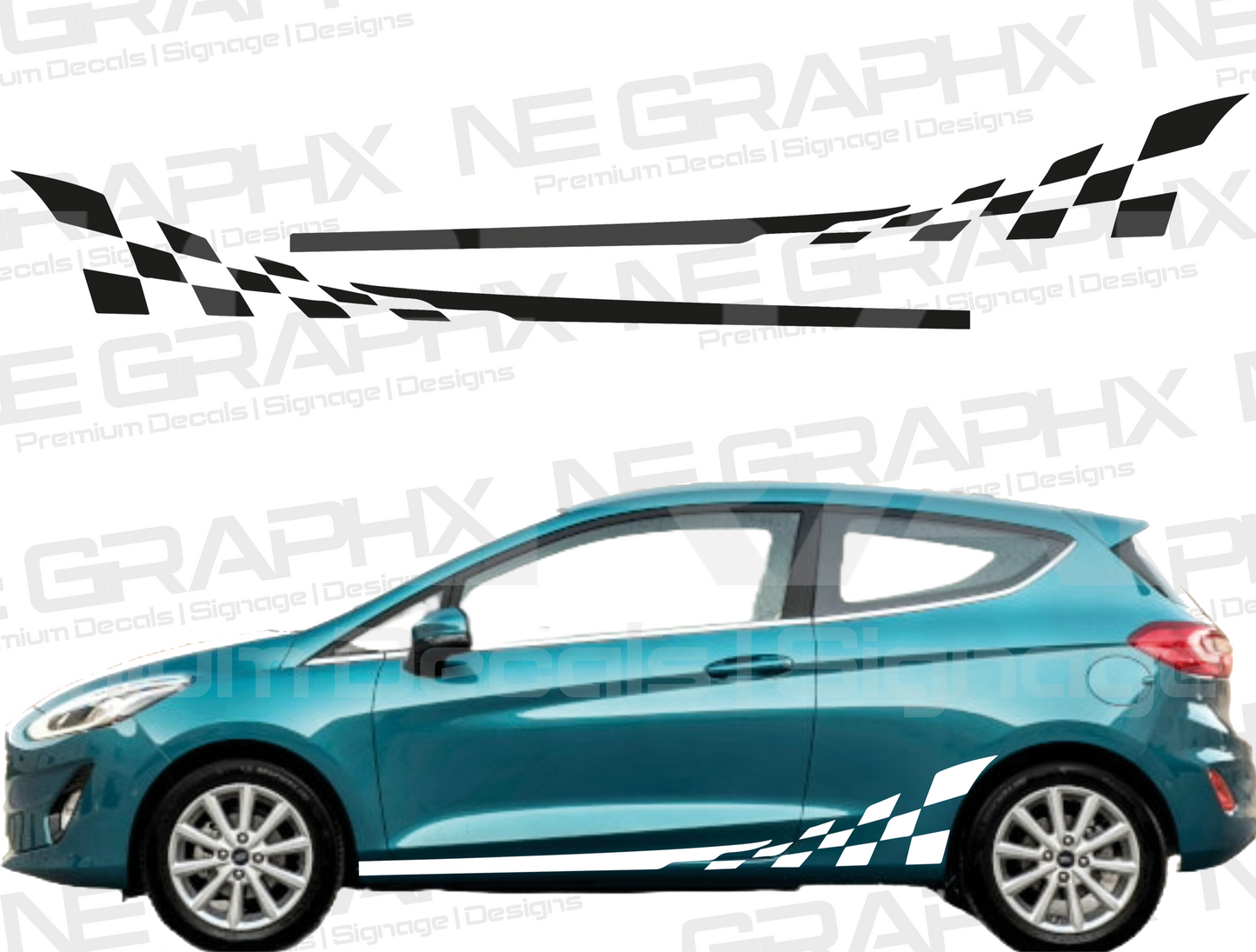 Ford Fiesta Racing Flag Side Stripes