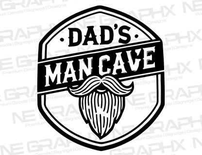 Dads Man Cave Decal 28cm