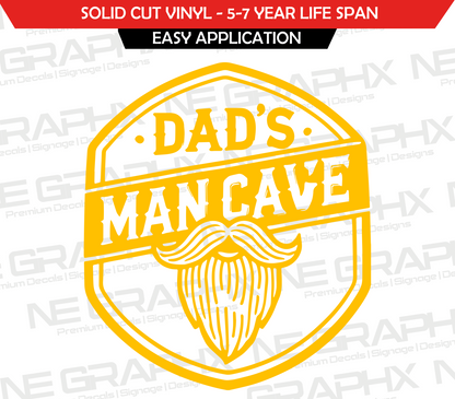 Dads Man Cave Decal 28cm