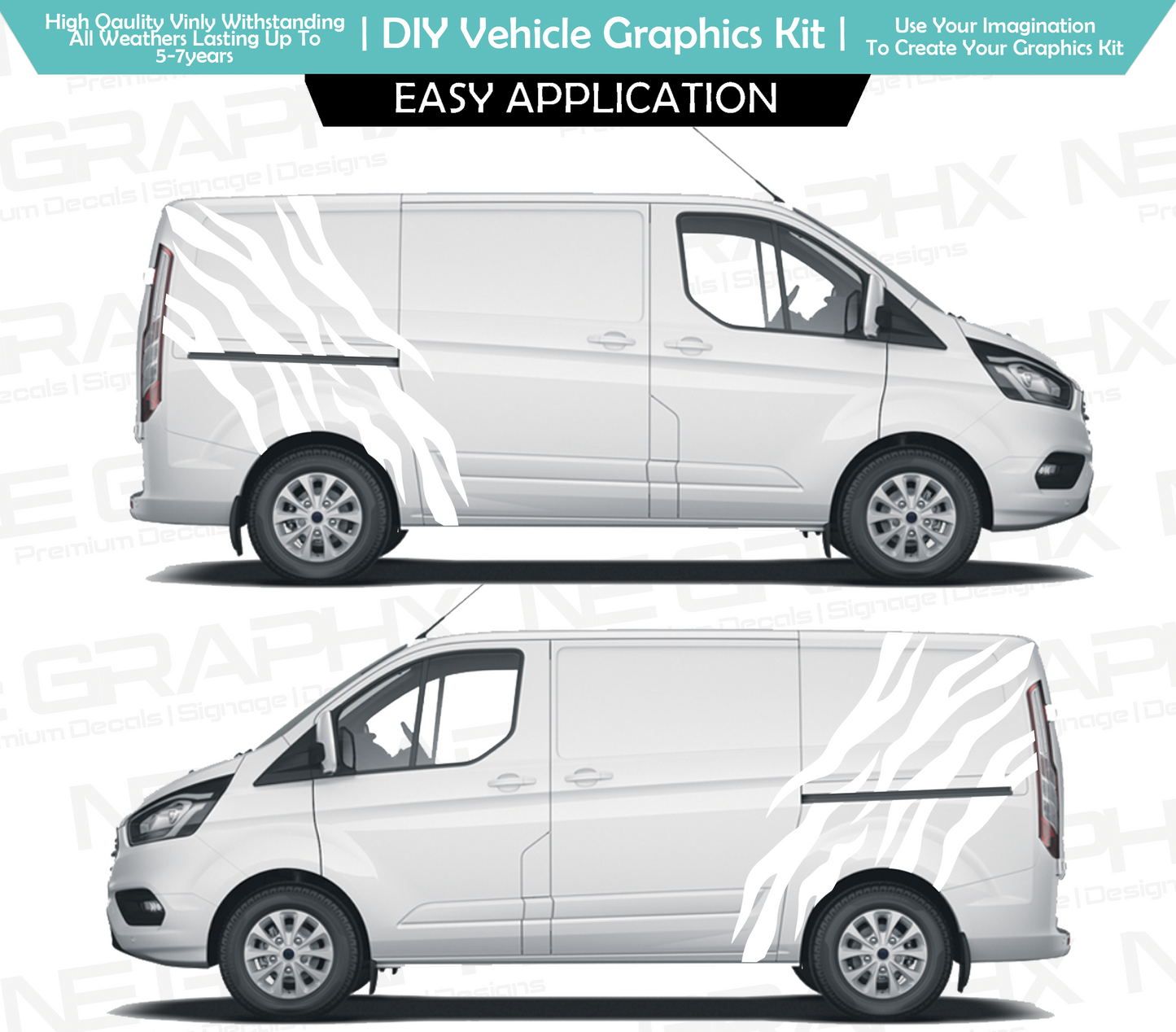 Universal Tiger Stripe Decals For All SWB,MWB,LWB Vans