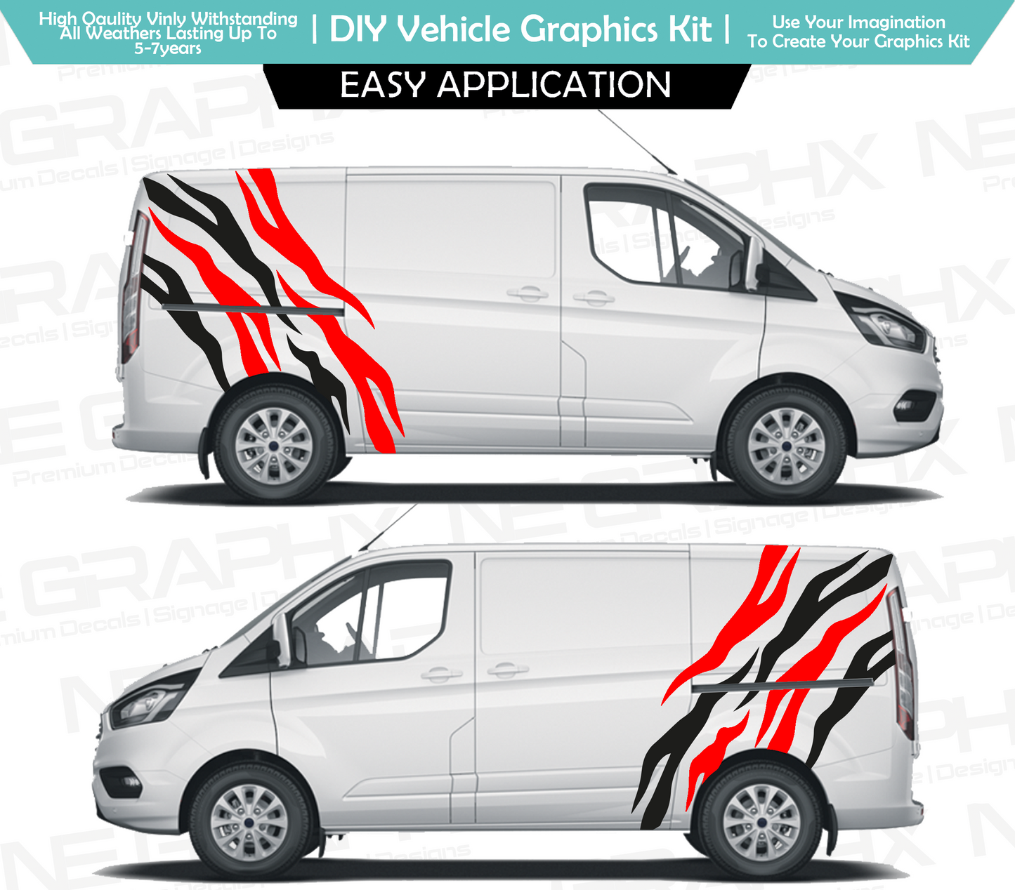 Universal Tiger Stripe Decals For All SWB,MWB,LWB Vans