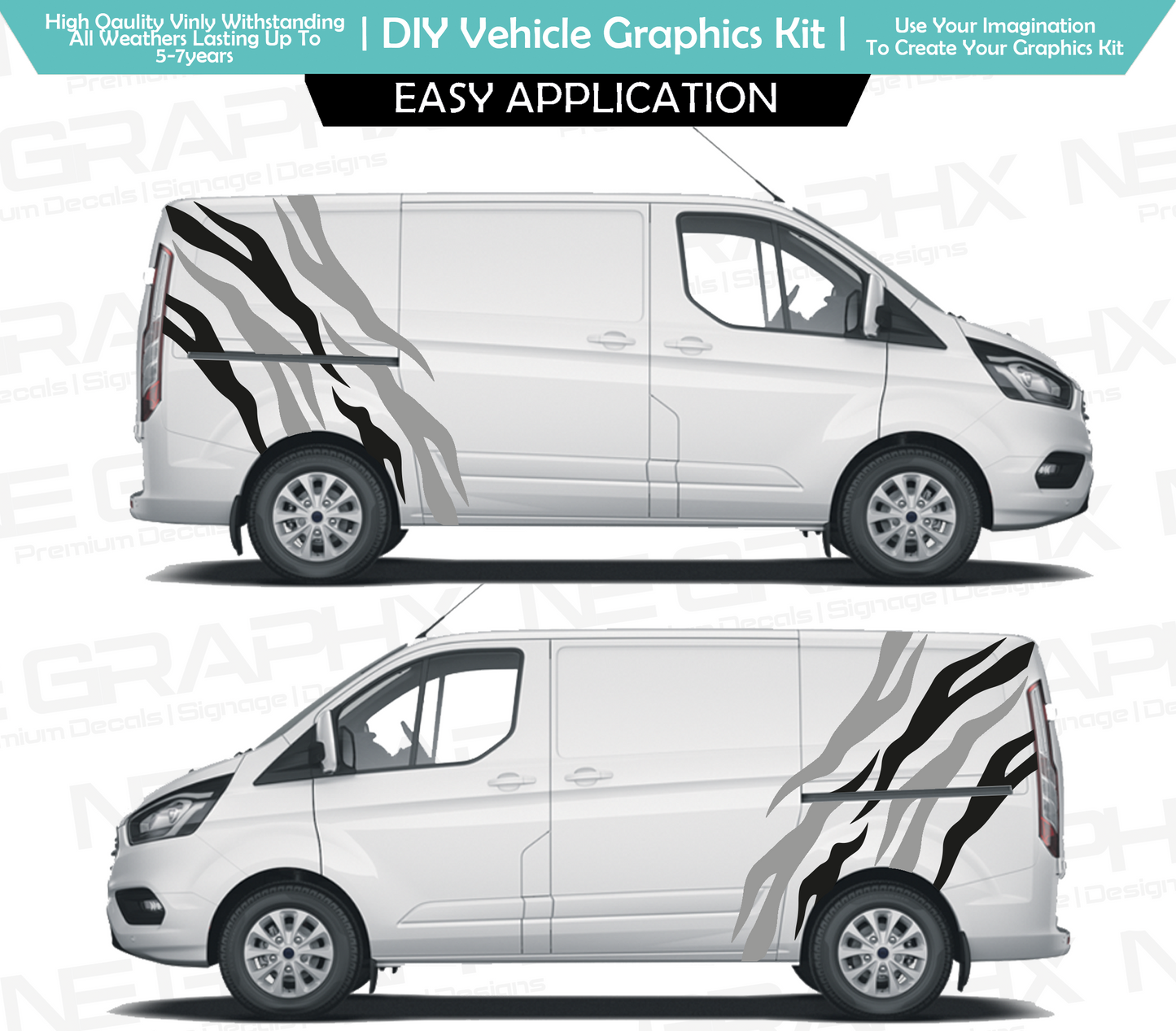 Universal Tiger Stripe Decals For All SWB,MWB,LWB Vans