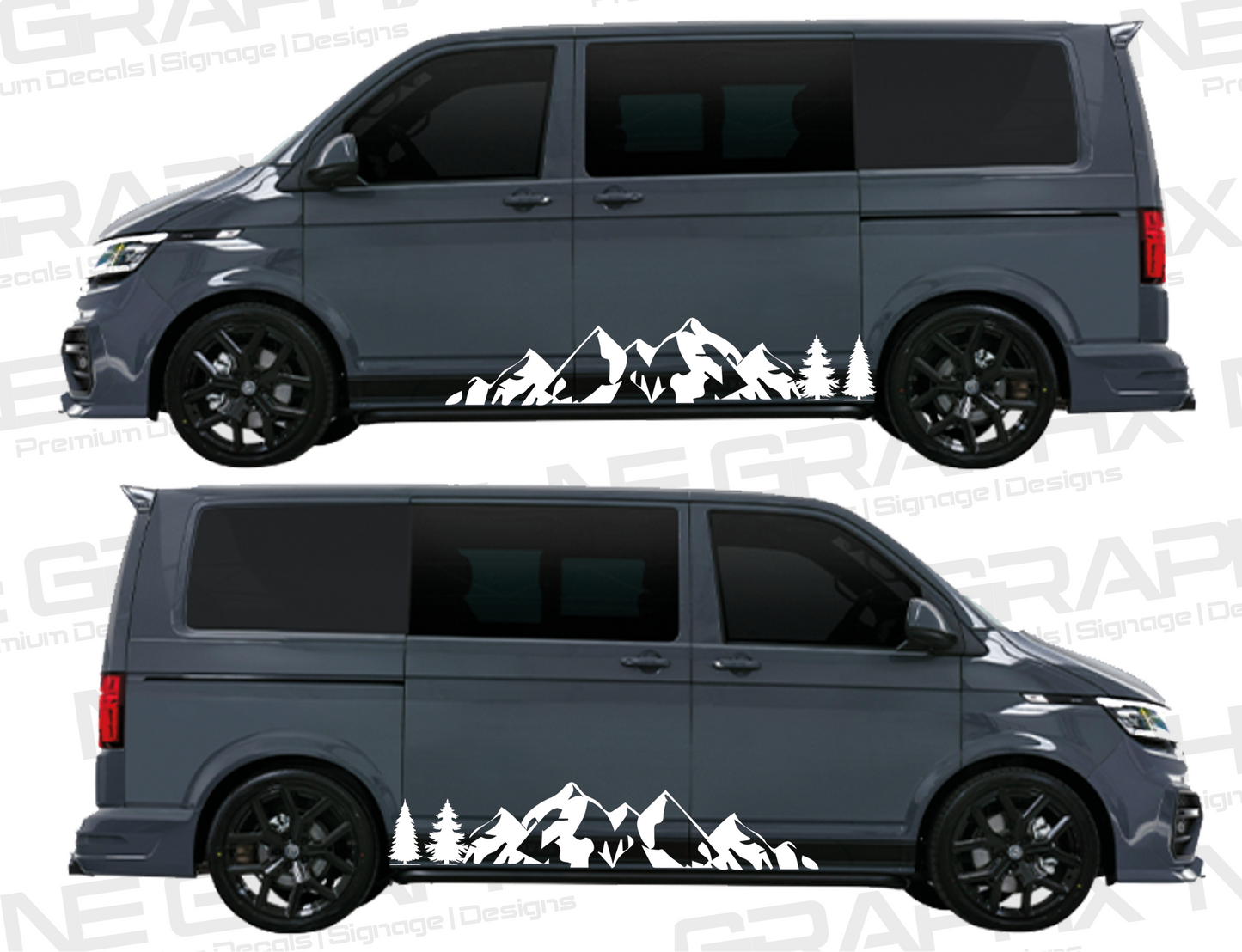 Tree Mountain Range Vinyl Stickers Graphics Decals For Camper Van