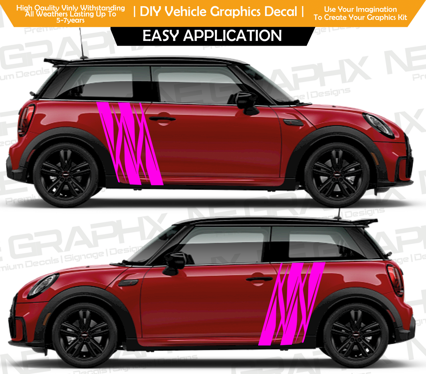 Mini Cooper Zebra Side Door Decals